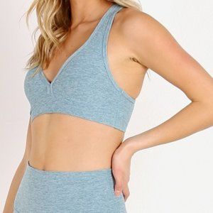 Beyond Yoga Blue Spacedye Lift Yours Spirits Bra